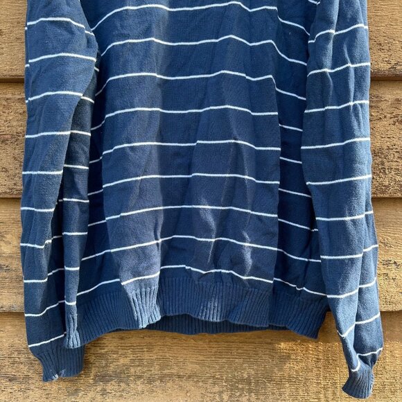 Vintage Bass Blue Y2K Striped Pull Over Mens Sweater Size XL - Picture 4 of 7